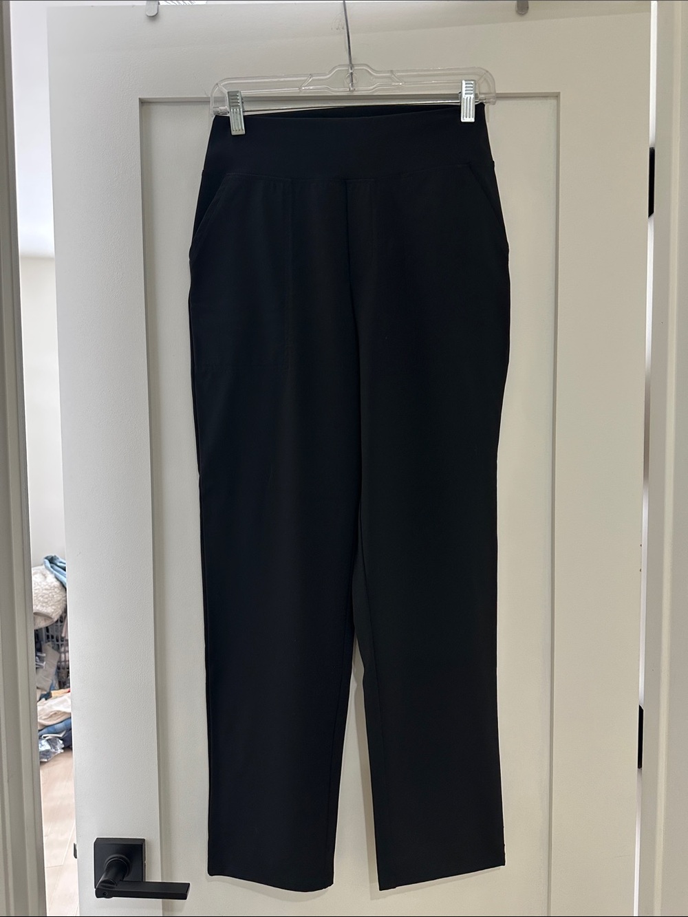 Everyday Black Straight-Leg Pull-On Pants
